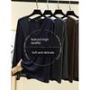 Thin Long Sleeves V Neck Bottoming Shirt Women's Summer Sun Protection Pure Color Inner Wear Blouse Plus Size Loose Elastic T-shirt Blouse