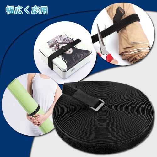 TRIWONDER Strong Velcro Straps, Hook-and-Loop Fasteners, Cable Ties, Cargo Ties, Fasteners, Elastic Straps with Buckles, for Wire Storage, Luggage Pac