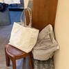 Large Capacity Canvas Shoulder Bag Striped Shopping Handbag Versatile Double-Sided Tote Bag  Travel