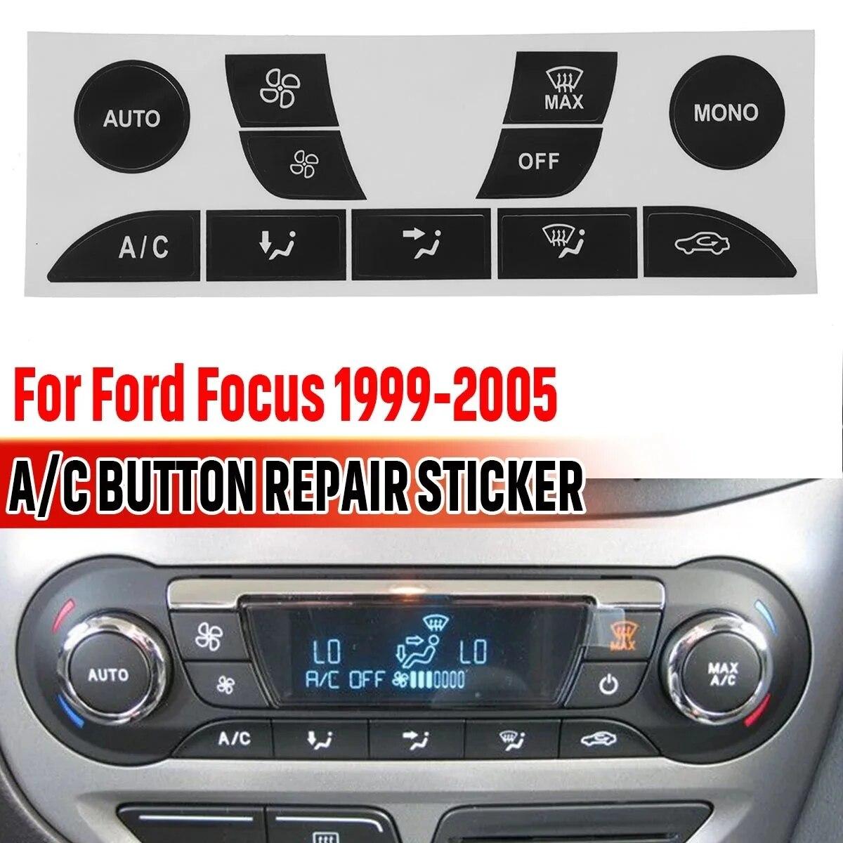 

Для Ford Focus 1999-2005 кондиционер AC климат-контроль изношенная отслаивающаяся кнопка ремонт наклейки наклейки ПВХ автомобильные аксессуары