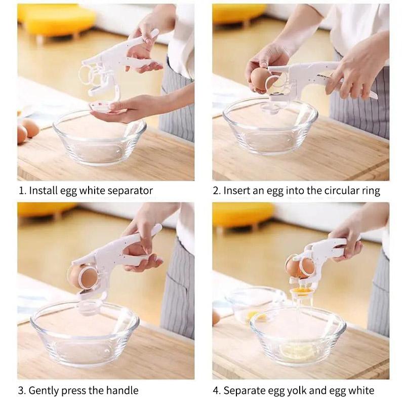 Portable Manual Egg Breaker Shell Separator Heavy-Duty Stainless Steel Handheld Cracker with Ergonomic Handle