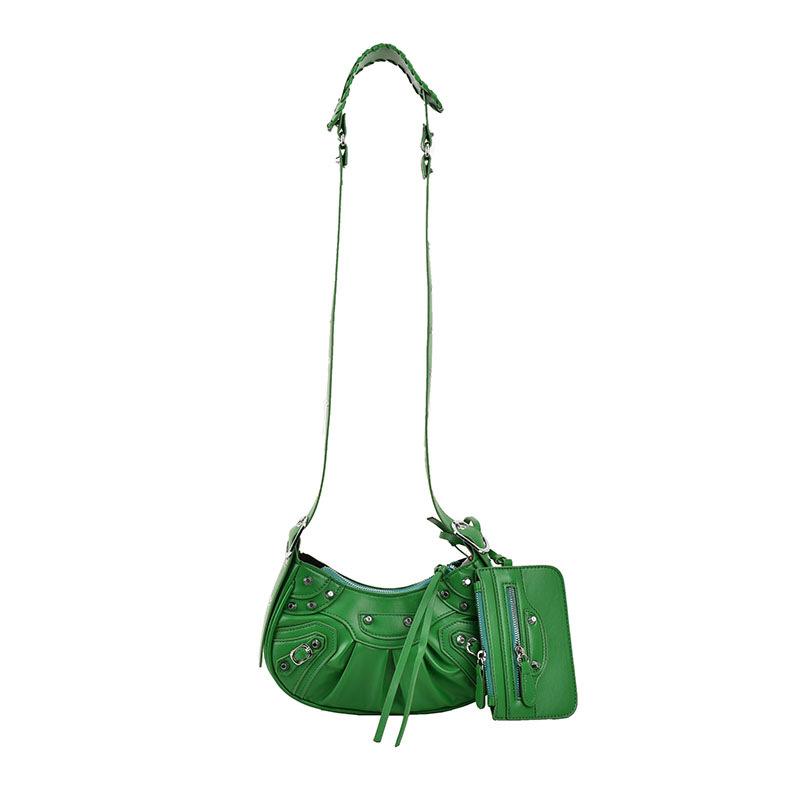 Bag women's new 2025 Korean version fashion rivet personalized armpit bag ins candy-colored one-shoulder dumpling bag