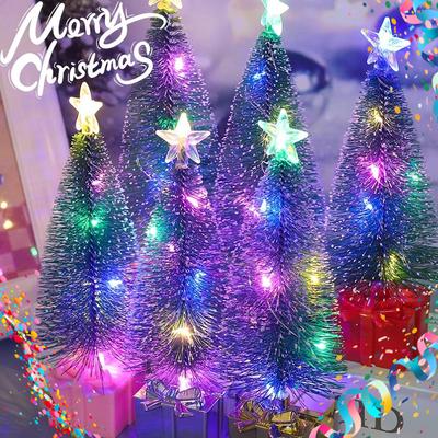 Neuer Mini Leuchtender Weihnachtsbaum LED Lichter Kindergeschenke Neujahr Weihnachtsfeier Dekorationen Heim Desktop Dekoration