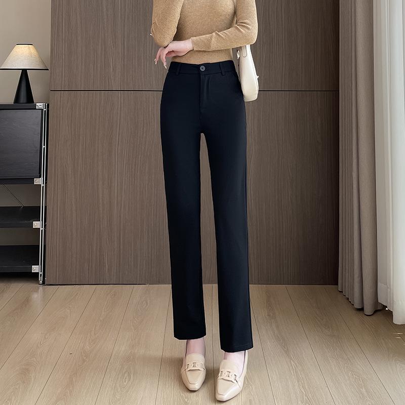 

Новые брюки прямого кроя для женщин, осенне-зимние утепленные брюки на флисовой подкладке, брюки для миниатюрных женщин, черные брюки для костюма, повседневные брюки, брюки для платья 5XL чёрный
