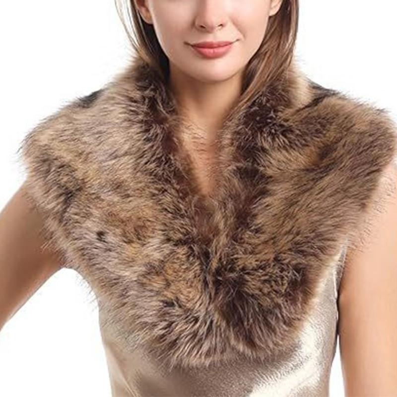 

Winter Plush Artificial Furs Scarf Shawl For Women Men Csotume Collar Shrug Lightweight Warm Accessory Cold Weather Wear 80x15cm верблюд