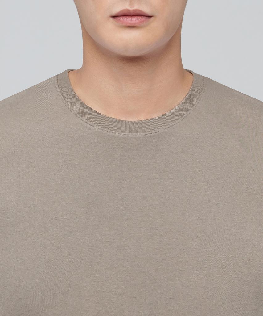 MUSINSA STANDARD Relaxed Fit Crew Neck String T-Shirt [Dusty Beige]