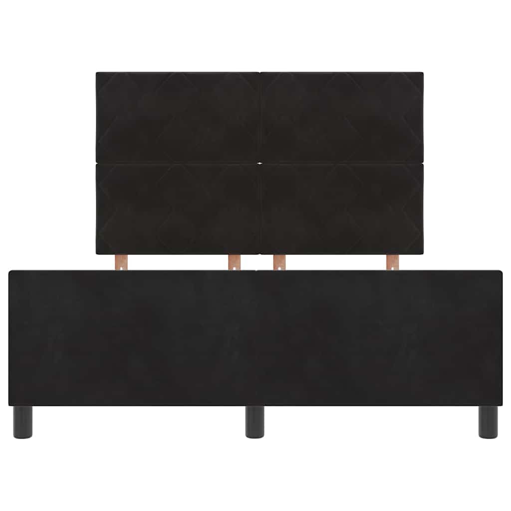 Box Spring Bed with Headboard Black 140 x 190 cm Velvet