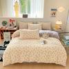 Brangdy Branch Rabbit Plush Milk Fleece & Coral Flannel Duvet Cover Set