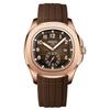 Nibosi 2653 Fashion Mens Trendy Wristwatch Auto Date Chronograph Silicone Stainless Steel Strap Men's Quartz Watch for Men Reloj