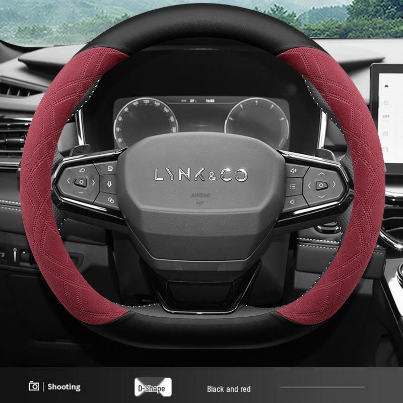 Lynk & Co Steering Wheel Cover for 03/01/02/03+/05/06/09 - Dedicated Suede, All-Season Use
