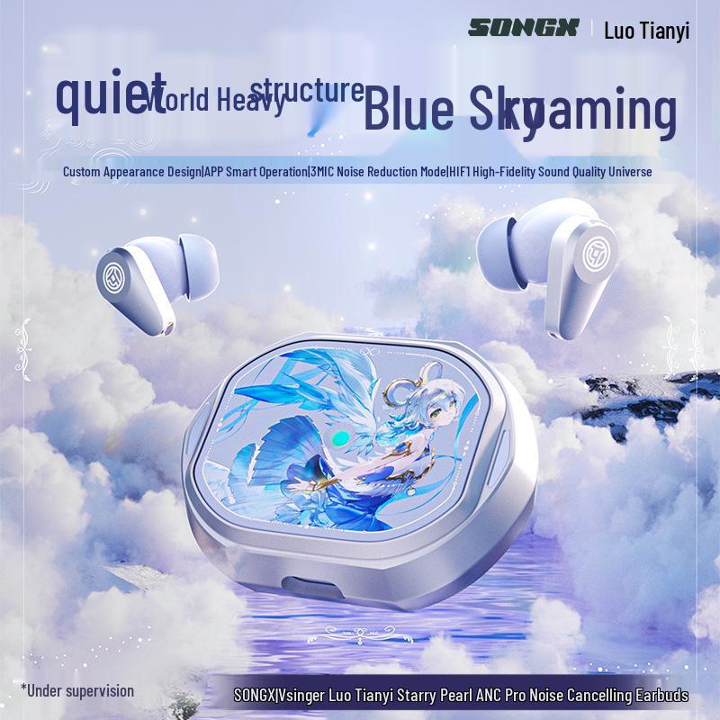 

SONGX Luo Tianyi SX12PRO Bluetooth Earphones - New In-Ear Model with Active Noise Cancelling and High-Quality Sound.