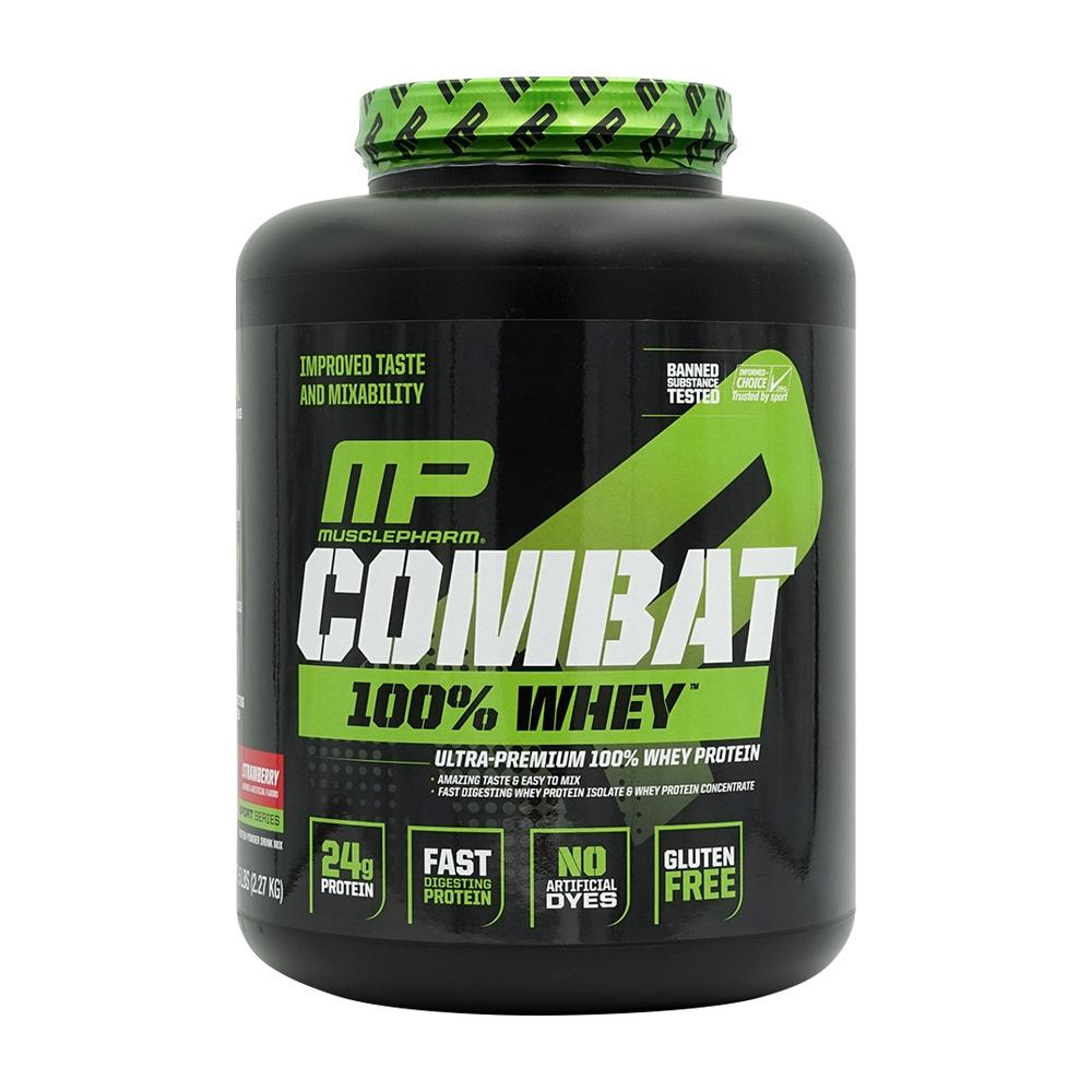 Combat 100% Whey Protein Powder Drink Mix Strawberry 70 Servings, 5 lb