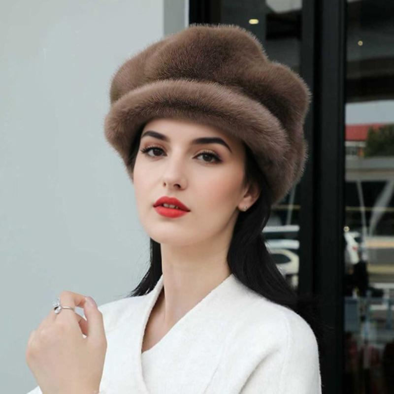 Winter Beret French Style Solid Color Design Versatile Wide Brim Hat Warmth Octagonal Hat Elegant One Size