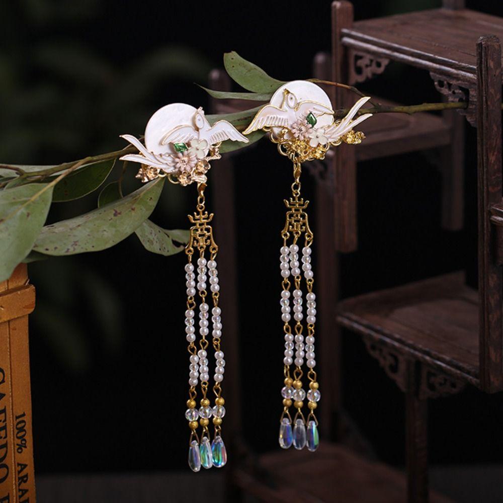 Beaded Hanfu Taseel Hair Clips Pearl Chinese Style Hairpins  Female/Children