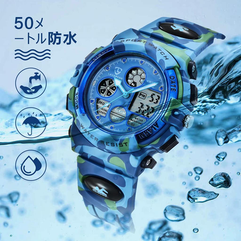 Watch Boys Sports Watch Outdoor Multifunctional Waterproof Alert Date Day Display Dual Time LED Analog Display Girls Boys Digital Watch Children's