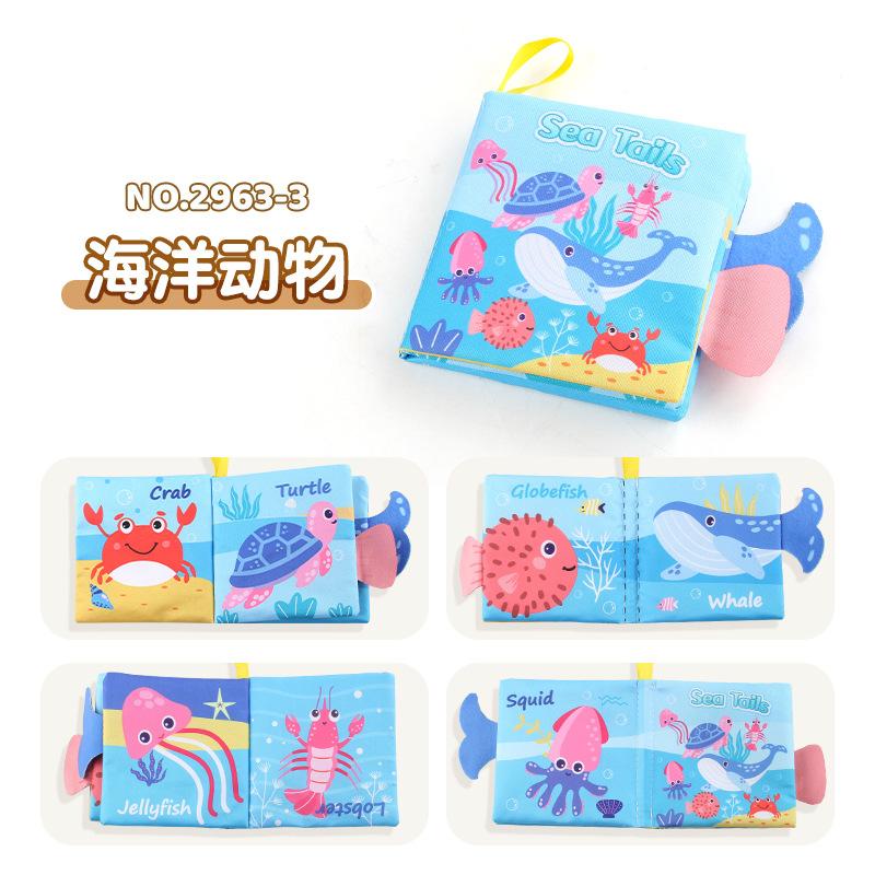 0-3 Years Old Baby Tail Cloth Book 6 Themes Forest Insects Animal Palm Book Early Education Toys