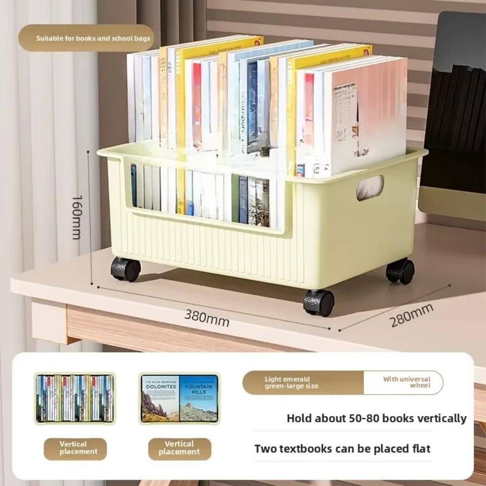 Multipurpose Wheeled Book Box Large Capacity Storage Container  Stationery Storage