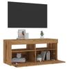 VidaXL TV Cabinet with LED Lights Artisan Oak Engineered Wood, TV Stand, Media Unit, TV Console, Furniture 856308