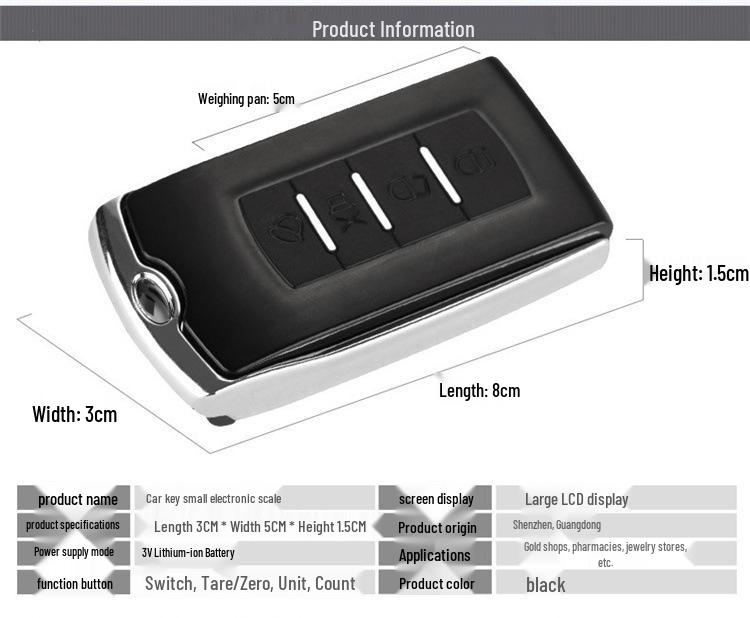 Mini Car Key High-Precision 0.01g Electronic Palm Scale for Medicinal Materials