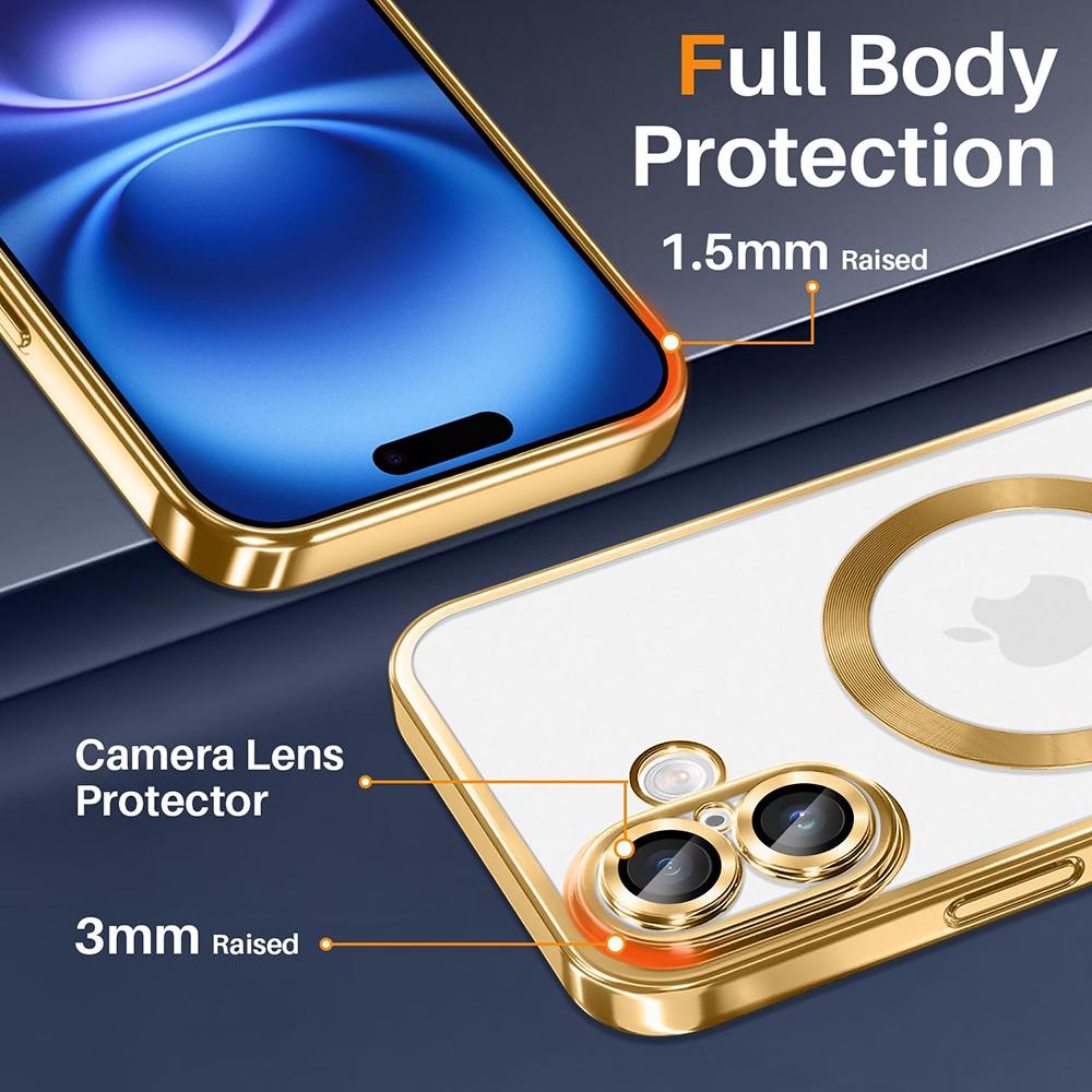 Luxury Plating Silicone Soft Case For iPhone 16E 16 15 14 13 12 11 Pro Max Plus Strong Magnetic Magsafe Clear Ultra Thin Cover