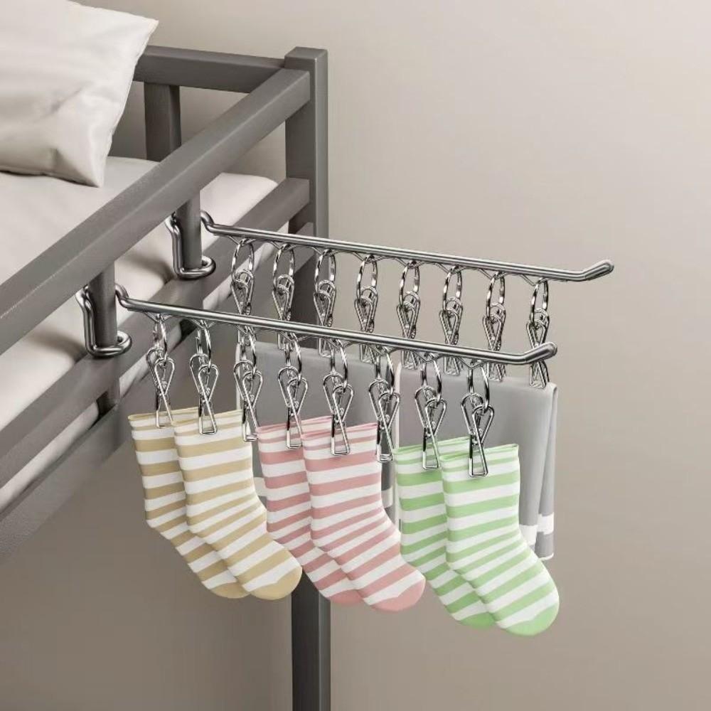 8/10 Clips Clothes Hanger Multifunctional Laundry Hanger Drying Clips Closet Organizer