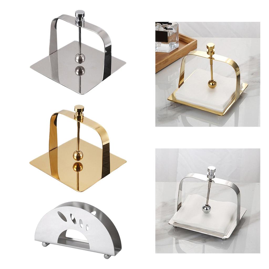Stainless Steel Napkin Holder Table Organizer Smooth Tissue Dispenser Napkin Rack for Coffee Shops Clubs Banquets Household