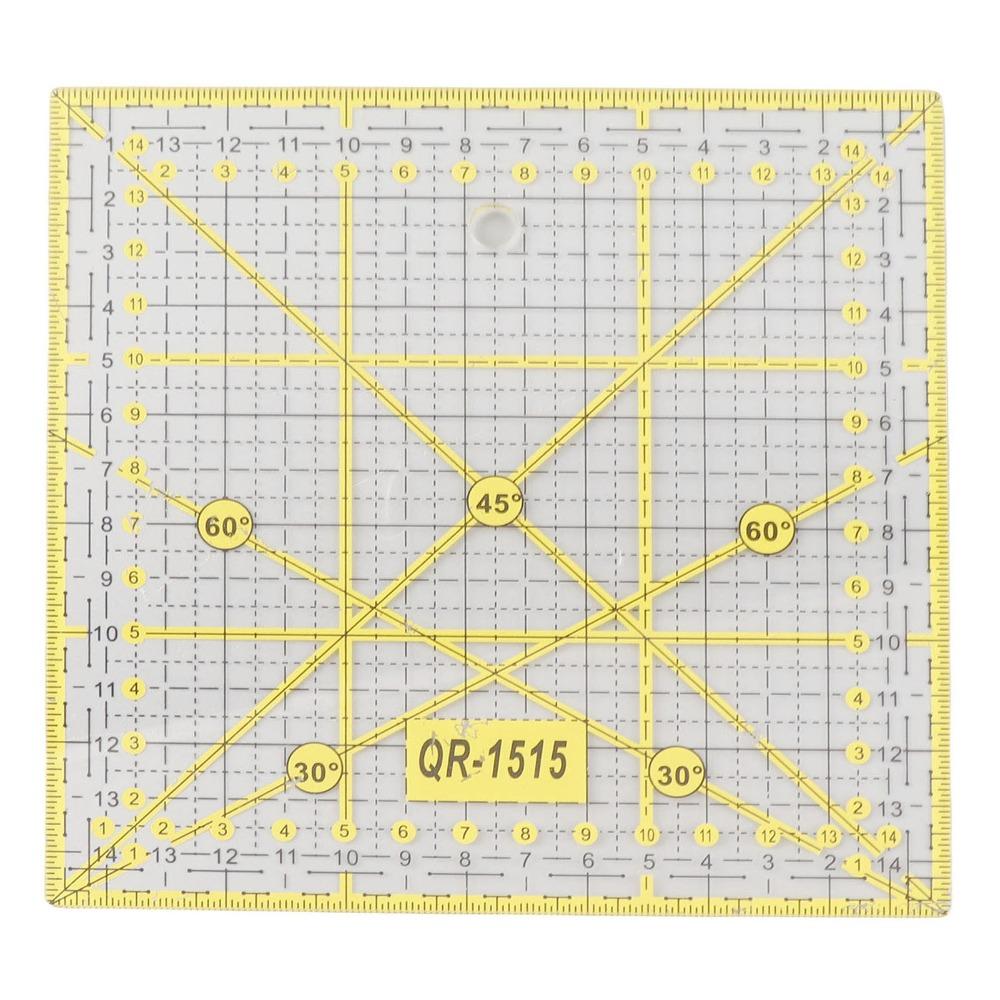 2pcs 15cm x 15cm Square Quilting Ruler plastic Quilting Tool Easy Fabric Cutting Ruler For Sewing