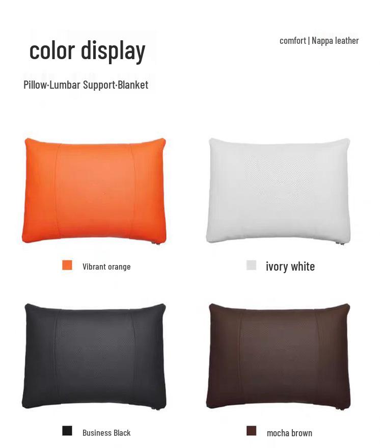 Multi-Functional Nappa Leather Lumbar Support Cushion & Air Conditioning Blanket for BMW, Mercedes-Benz, and Land Rover