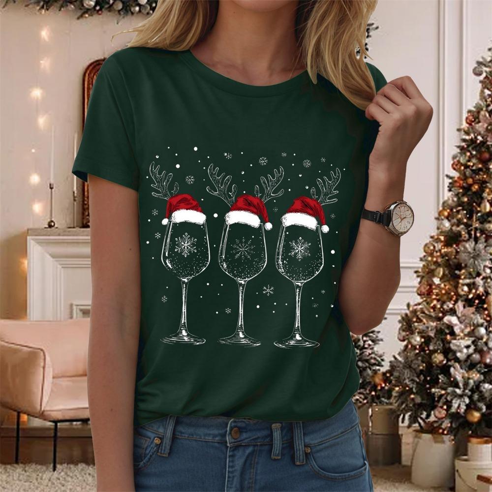 Women's Shirt Fashion Christmas Printed T-shirt