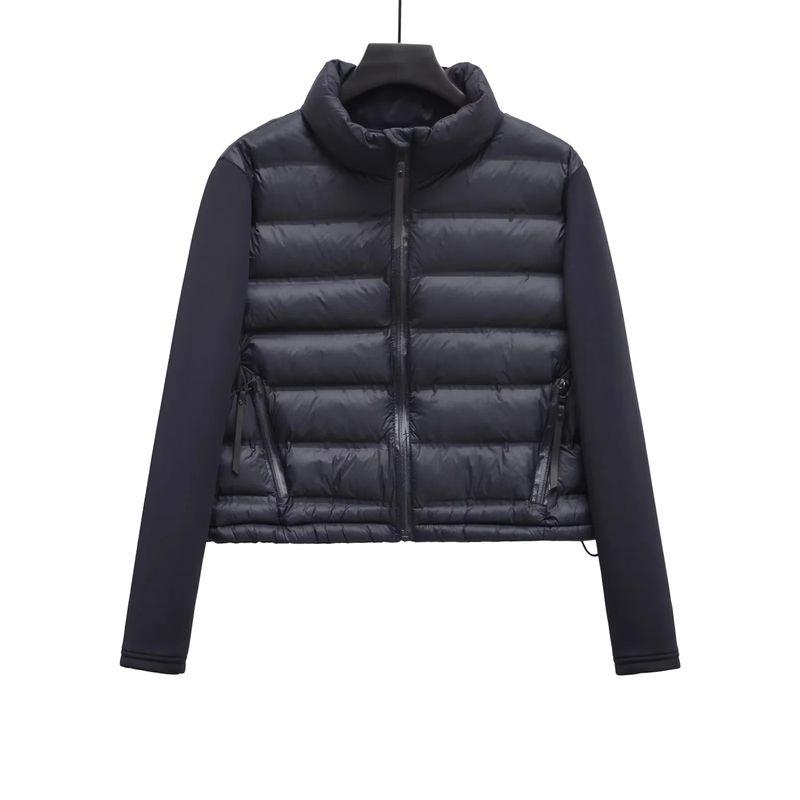 Spring New Arrival Small Stand Collar Short Top Black Panel Cotton Jacket Outwear 4391709