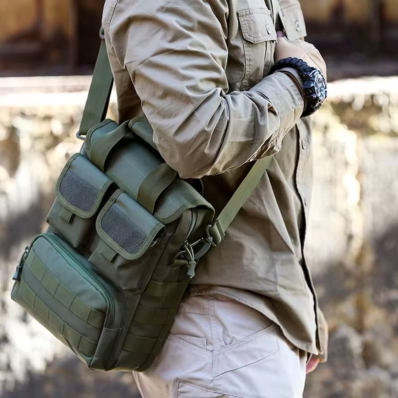 Camouflage Tactical Molle Laptop Shoulder Bag for Men, Ideal for Hiking, Camping, and Outdoor Adventures