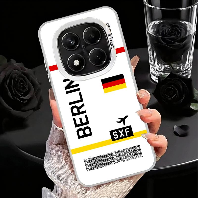 Travel Air Ticket Label Shockproof Phone Case for Xiaomi Redmi Note 15 14 13 12 Pro Plus 11 11S 11T 5G Cover Anti Fall Fundas