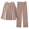 Women's pajamas pure cotton comfortable and simple thin spring and autumn cotton long-sleeved trousers cardigan loungewear can be worn outside set
