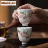 2pc/lot Hand-painted Peach Blossom Teacup Creative Tea Bowl Cute Cup Tea-tasting Smelling Cup Chazhan Master Cups Teaware 50ml