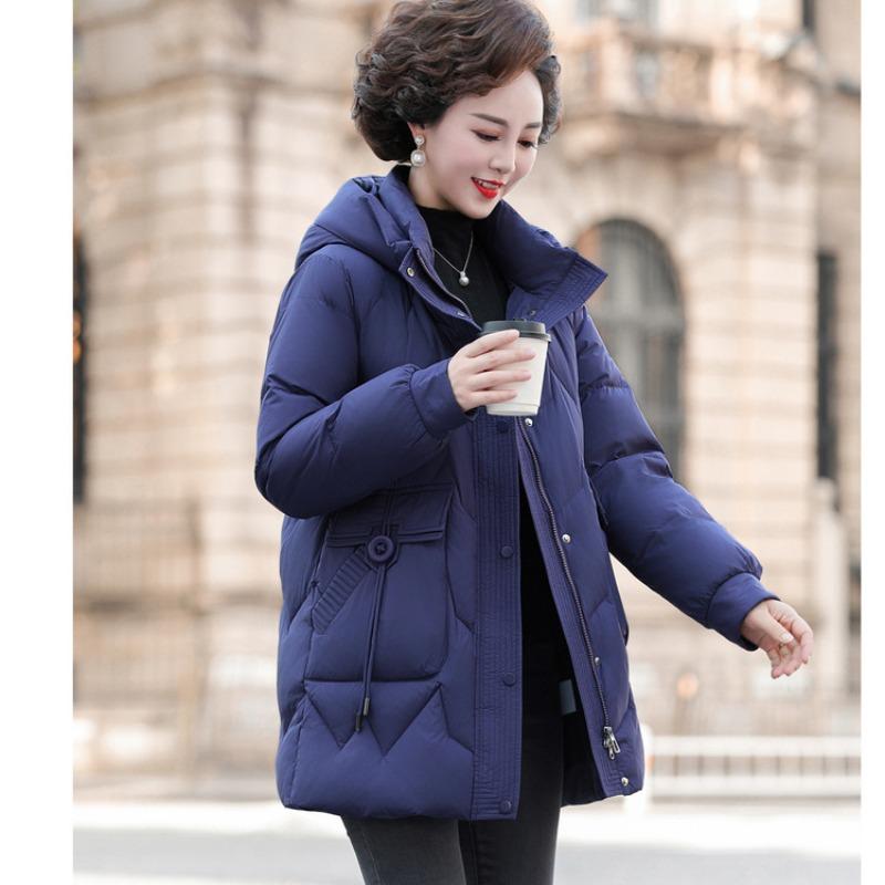 Chinese women's down jacket women's winter new middle-aged and elderly women's clothing medium and long warm mother clothing