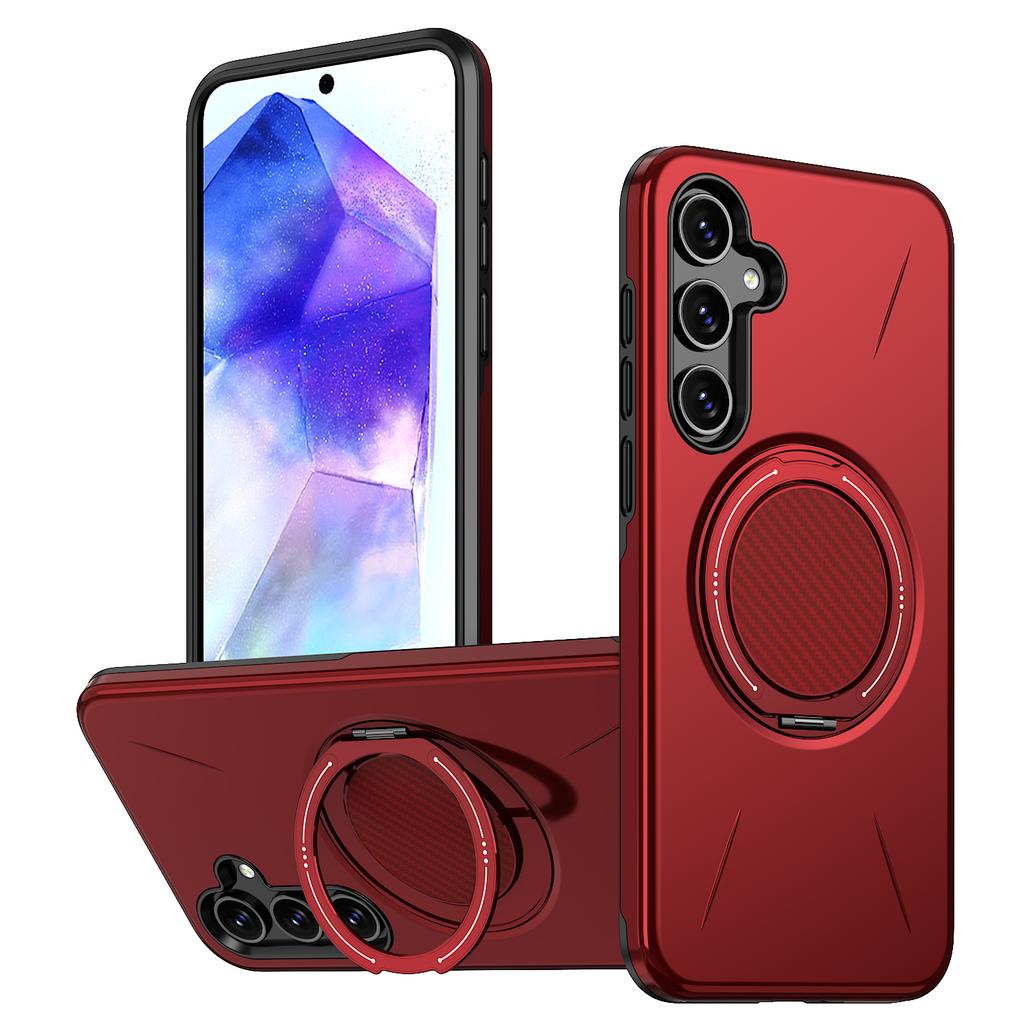 Rotating Folding Magnetic Stand Phone Case For Samsung Galaxy A55 A16 A56 A36 A26 A14 A15 A35 A17 5G Dual Layer Shockproof Cover