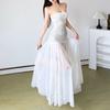 European and American Temperament French Tube Top Women 2026 Summer New Heavy Industry A-shaped Skirt Lace Splicing Dress Women