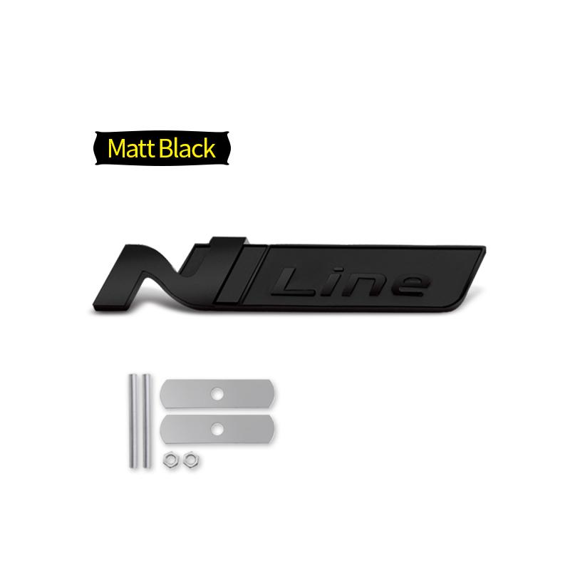 Car-Styling Metal Stickers N LINE Emblem Grille Badge For Veloster Accent Kona Elantra Ix25 Ix35 i30 i20 Sonata Tucson Kona