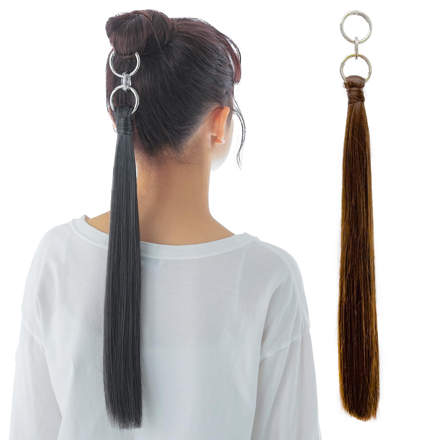 

on Nippon TV Wig Ponytail Ring 2type Point Wig Straight Type Dark Ash x Silver [Introduced ZIP!] [AQUADOLL] A. DAmSL. wgt813-A-DAmSL