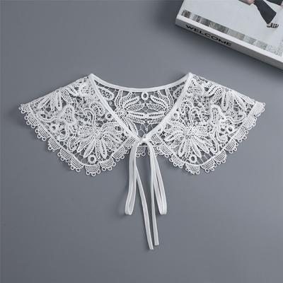 Perfect Match Women Floral Fake Collar Shawls Removable Shirt Detachable Collars Girls Lace Shoulder Wraps Shawl False Collar Fuax Cols