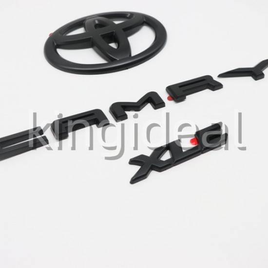 3PCS 2018-2024 FOR CAMRY XLE Matte Black Out EMBLEM OVERLAY KIT 8th Gen CAMRY