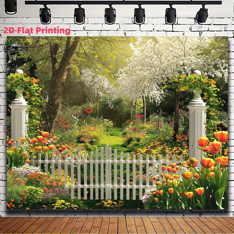 VIKAMA Frühling Garten Park Hintergrund Ostern Geburtstagsparty Dekoration Hintergrund Fotografie Hintergrund Banner