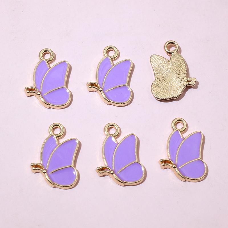 50Pcs 11x13mm Small Alloy Butterfly Charms Pendants Multi Colors For DIY Bracelet Necklaces Jewelry Making Accessories