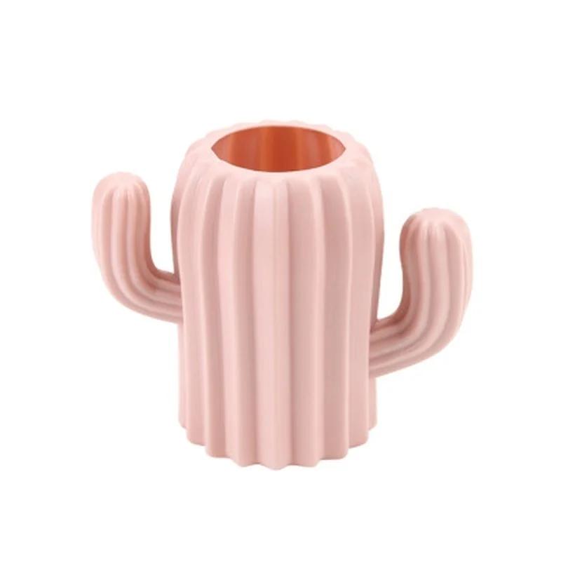 New Creative Desktop Storage Plastic Multifunctional Cute Cactus Pen Holder Office Desk Supplies Simple and Fresh Stationery