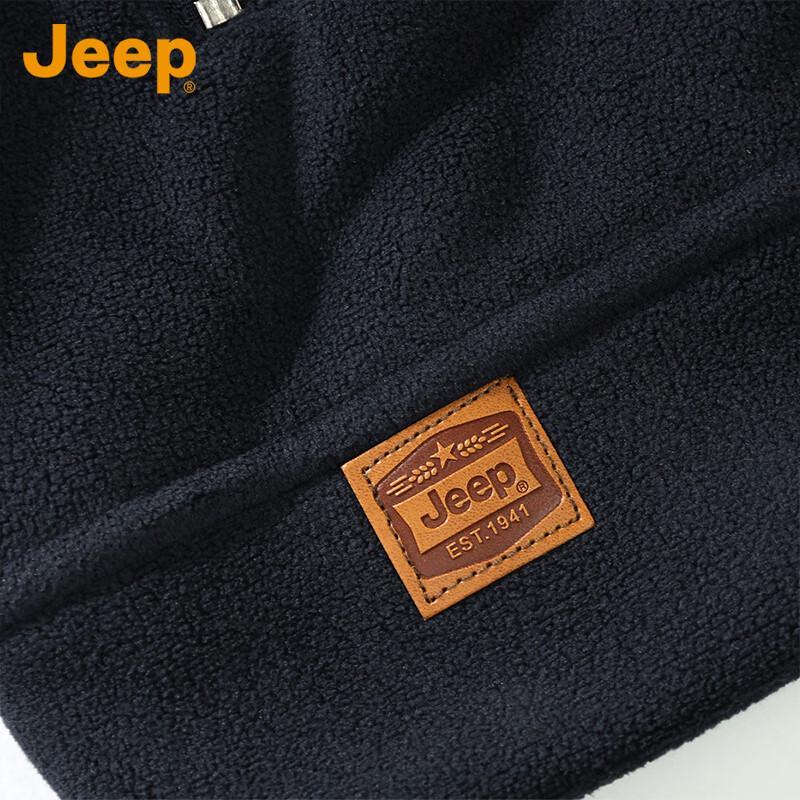 JEEP Men's Stand-Collar Fleece Casual Jacket