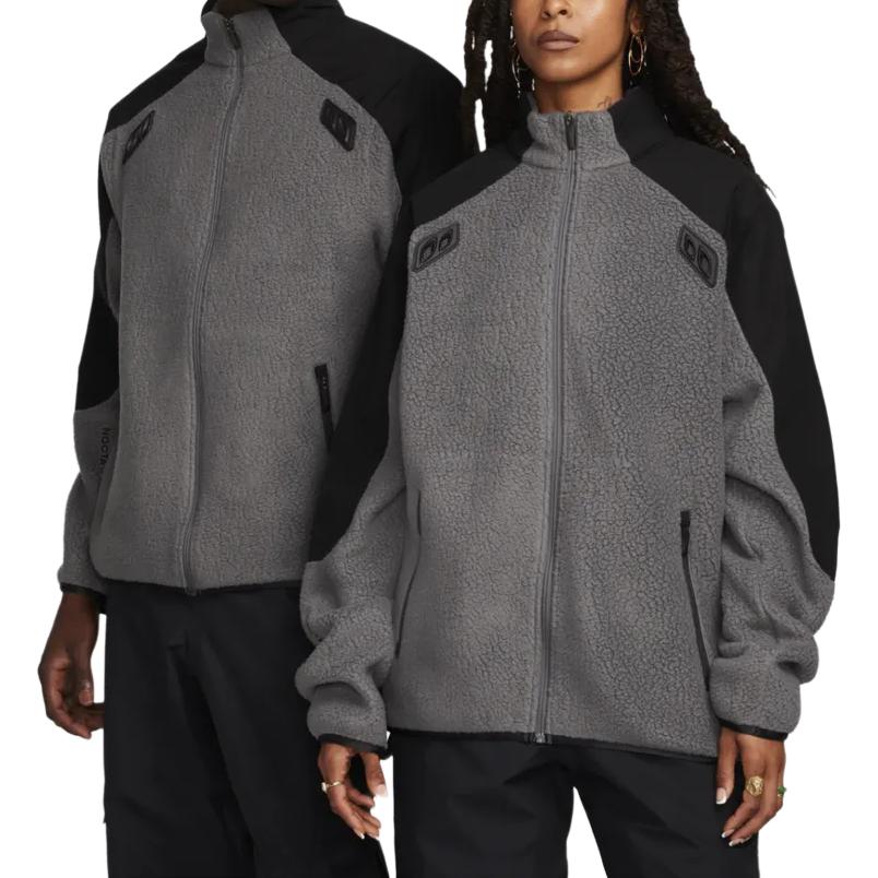 Nike Giacca con cerniera in velluto color block X Nocta Fw23 unisex, nera, DV3636-068
