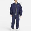 Nike Sportswear Swoosh Solid Color Zip Collar Long Sleeve Cotton Jacket Men Jacket Deep-Navy FV6152-410