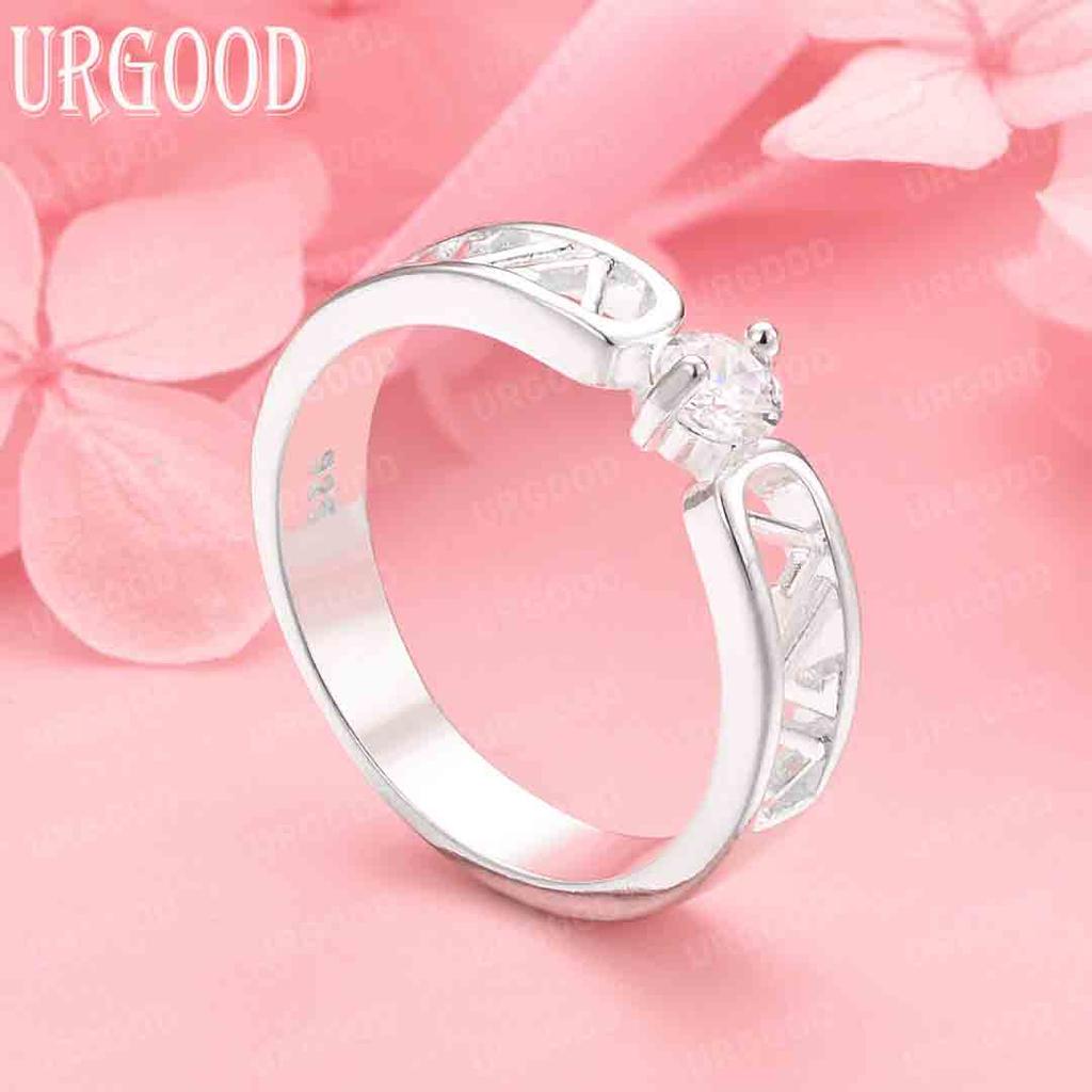 925 Sterling Silver AAA Zircon Ring Wedding Woman Charm Jewelry