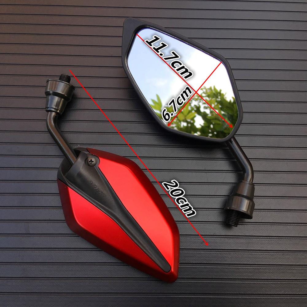 2Pcs/Pair Motorcycle Mirror Scooter E-Bike Rearview Mirrors Electrombile Back Side Convex Mirror 10mm Carbon Fiber