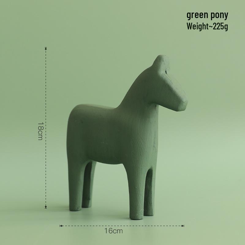 Adorno de Caballo de Madera Estilo Nórdico Morandi para Decoración de Hogar, Oficina o Sala de Estar